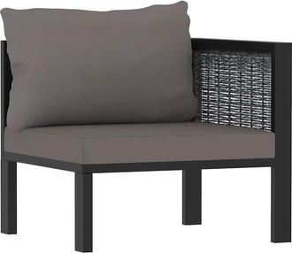 vidaXL Sof&aacute; Seccional Esquina Reposabrazos Izq. Rat&aacute;n Pe Antracita Vidaxl