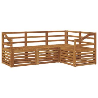 vidaXL Juegos De Sof&aacute;s 4 Pcs Natural Madera De Acacia S&oacute;lida Vidaxl