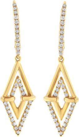 House of Brilliance 14K Yellow Gold 3/8 Ct Double Triangle Drop and Dangle Diamond Earrings at Nordstrom