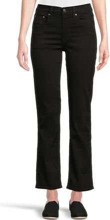 Levi's 724 High-Rise Straight Womens Jeans Soft Black : 24 30, Cotton/Denim/Polyester