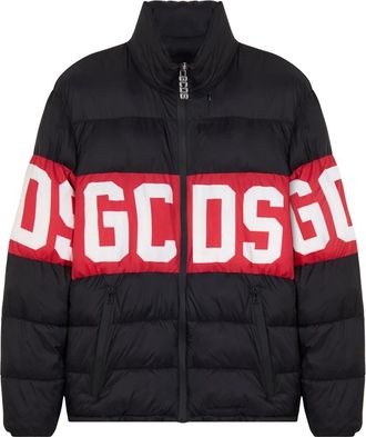 GCDS Donsjack met bandlogo - Heren - Winterjassen - Zwart - L - Nylon - Jassen