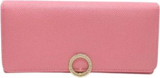 Bulgari Pre-owned Wallets, female, Pink, Size: ONE SIZE Pre-owned Vintage Long wallet (bi-fold)