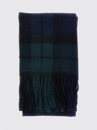 Barbour Tartan Pattern Scarf in Wool and Cashmere Blend with Fringed Edges