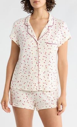 Nordstrom Rack Tranquility Shortie Pajamas in Ivory- Red Scattered Hearts at Nordstrom Rack, Size X-Large