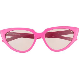 Balenciaga 55mm Cat Eye Sunglasses in Fuchsia Brown at Nordstrom Rack