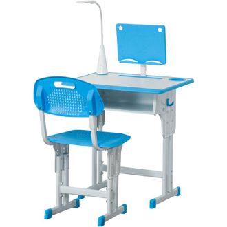 HOMCOM Homcom - Banchetto per Bambini con Sedia Altezza Regolabile Lampada Et&agrave; 6-12 Anni