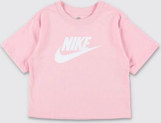Nike T-shirt da bambino in misto cotone con logo Swoosh