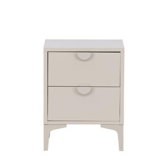 Meubles et Design Mesita de noche con 2 cajones de metal - Beige