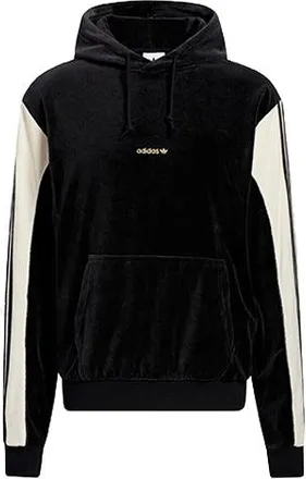 adidas originals Velour Hoody Velvet Contrasting Colors Black H31248