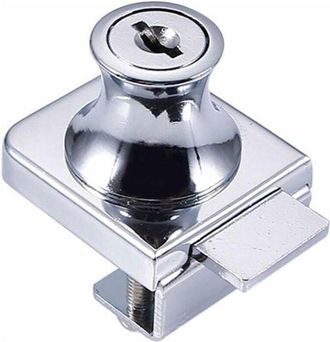 OEM Cerradura De Acero Cromado Apta Para Puertas De Cristal De 5 A 8 Mm De Grosor, Equipada Con 2 Llaves, Para La Protecci&oacute;n De Vitrinas, Modelo Klb-a