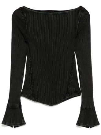 Free People Top con orlo a taglio vivo - Nero