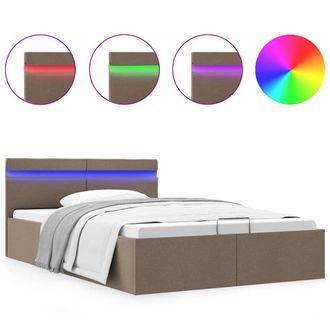 vidaXL Vidaxl - Cama Canap&eacute; Hidr&aacute;ulica Almacenaje Sin Colch&oacute;n Taupe 140x200 Cm