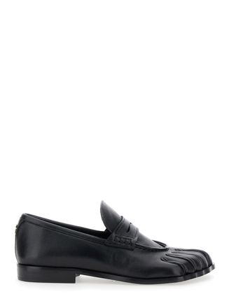 Coperni Black Loafers With Back Logo And Foot-Shaped Design In Leather Woman