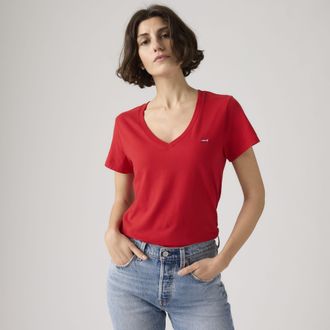 Levi's Perfect V Neck Tee - Womens - XS - Red