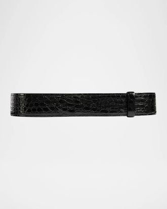 Khaite Theo Croc-Embossed Leather Belt