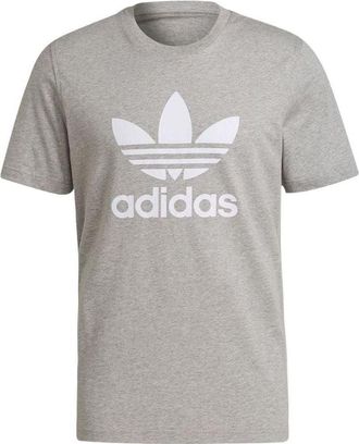 adidas Mens adidas originals Logo Alphabet Printing Round Neck Short Sleeve Japanese Version Gray T-Shirt H06643