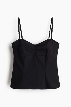 H&M Gerafftes Tr&auml;gertop - Schwarz