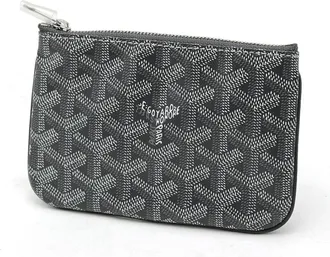 Goyard Gray Canvas Leather Pouch (Pre-Owned)