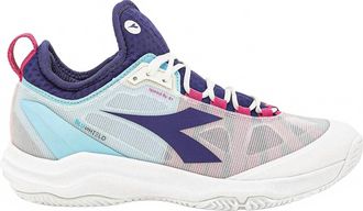 Diadora Womens Speed Blueshield 4 + W Ag Tennis Shoe In White/blueprint/pink Yarr