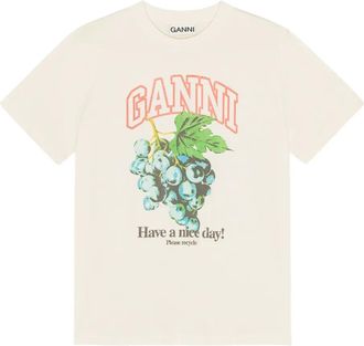 Ganni T-shirt con stampa grafica - Bianco