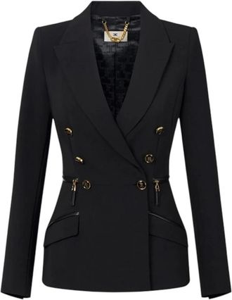 Elisabetta Franchi Dames, Jassen, Zwart, Maat: XS Leer