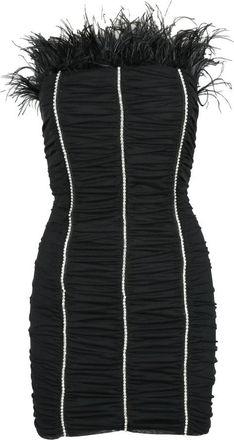 Patrizia Pepe Elegante Mini Jurk met Lange Mouwen - Dames - Feestkleedjes - Zwart - S - Tule - Kleedjes