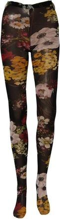 Dolce & Gabbana Nylon Floral Print Tights - Dames - Pantys - Veelkleurig - S - Nylon - Ondergoed