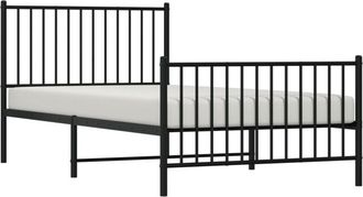 vidaXL Estructura cama sin colchón con estribo metal negro 100x200 cm Vidaxl
