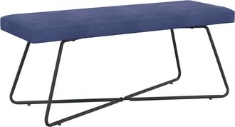 vidaXL Banco Azul Polic&iacute;a 110 X 40 X 45 Cm Terciopelo Vidaxl
