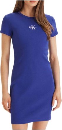 Calvin Klein Lv 047F241Gc 8X Jurk - Dames - Korte kleedjes - Blauw - M - Kleedjes