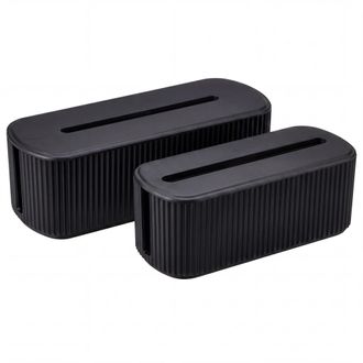 Hhg [nunca Usado] Lote De 2 Cajas Para Cables Hhg-813, Caja De Almacenamiento, Organizador De Cables, Caja Para La Gesti&oacute;n De Cables, Tapa De Pl&aacute;stico, Ne