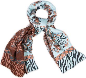 Saachi Animal Paisley Motif Reversible Scarf
