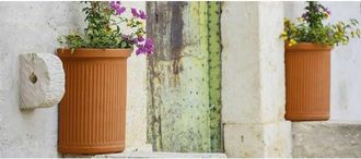 Monacis Vaso De Pol&iacute;mero Monacis Semicircular Millerighe Terracota Cm 55 (41x24x50h)