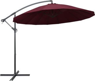 vidaXL Sombrilla Colgante Con Palo De Aluminio Burdeos 3 M Vidaxl