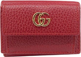 Gucci Red Color Leather Wallet (Tri-Fold) (Pre-Owned)