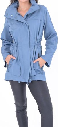 Anorak Crinkle Long Sleeve Rain Jacket In Cadet Blue