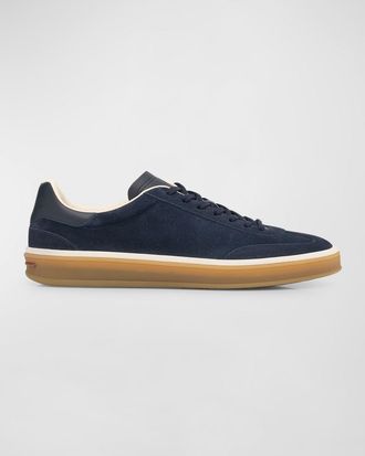 Loro Piana Mens Tennis Walk Suede Low-Top Sneakers
