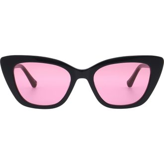 Florence By Mills 51mm Cat Eye Sunglasses in Gloss Black at Nordstrom Rack
