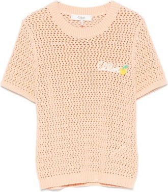 Chlo&eacute; Orange Logo Crew Neck T-Shirt