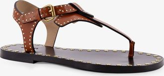 Isabel Marant Womens Flat Leather Sandals Brown