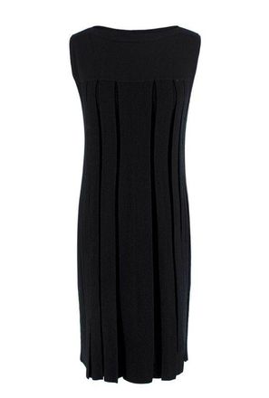 Herm&egrave;s Black Cashmere Knit Pleated Dress Size XXS