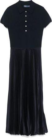Polo Ralph Lauren Plooirok Polo Jurk - Dames - Casual kleedjes - Blauw - M - Kleedjes