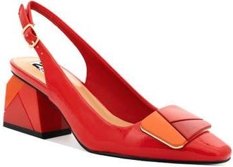 Ninety Union Multi Color Ornament Slingback Pump With Matching Heel in Red Multi at Nordstrom, Size 12