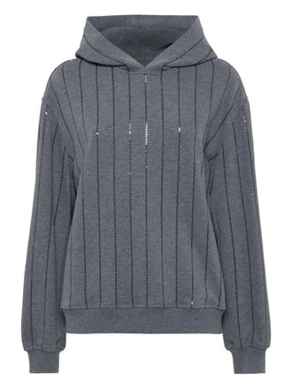 Brunello Cucinelli Hoodie verfraaid met pailletten - Grijs