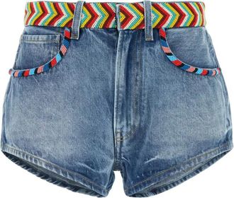 Alanui Denim Memories Shorts - Dames - Denim shorts - Blauw - W27 - Denim - Korte Broeken