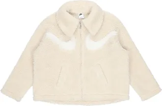 Nike (WMNS) Nike Logo Printing Solid Color Athleisure Casual Sports Lambs Wool Apricot Color Jacket DD5621-206