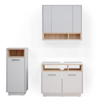 Vicco Conjunto De Muebles De Ba&ntilde;o Beatrice, Blanco, 3 Piezas