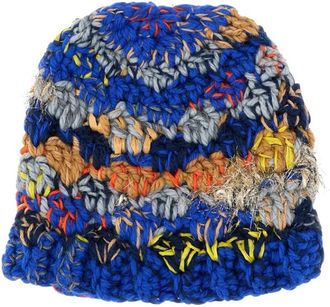 Exquisite J Handgemaakte Wolmuts - Dames - Hoeden - Veelkleurig - ONE Size - Wol - Accessoires