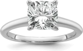 Diamond2Deal 14k White Gold 2 1/2 Ct Lab Grown Diamond Solitare Engagement Ring