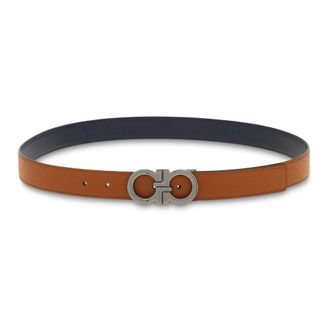 Ferragamo Accessoires, Dames, Bruin, 105 CM, Leer, Double Adjus Riem